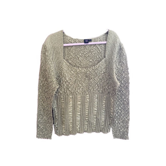 Milano Tops - Milano y2k popcorn shirt Olive Green